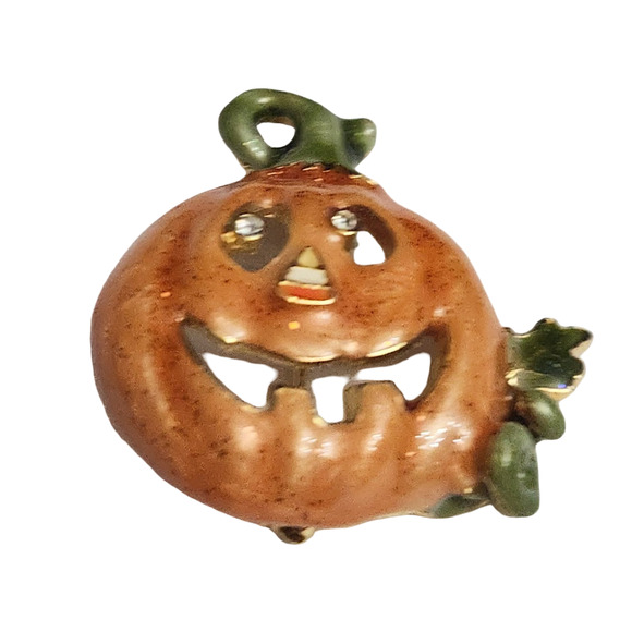 Vtg 1980s TC Tanya Creations Pewter Black Enamel Rhinestone Swirl Pin Brooch - Picture 2 of 4